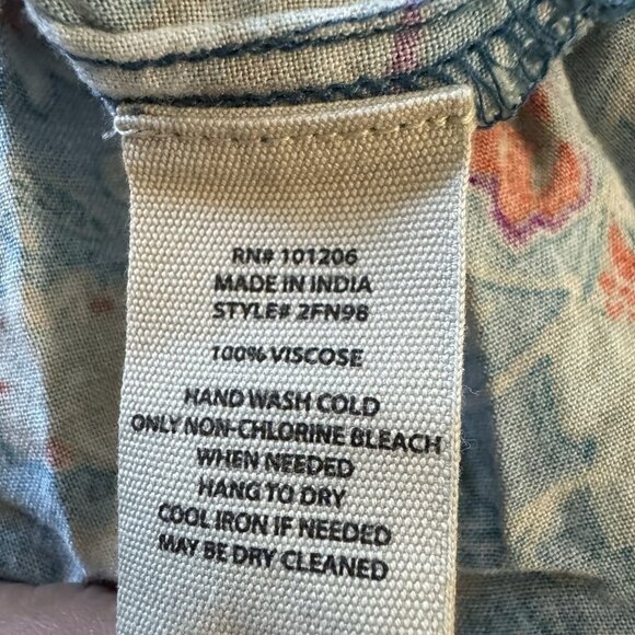 Soft Surroundings Kara Multi-Floral Maxi Tiered Dress Size L Cap Sleeve - Picture 6 of 6